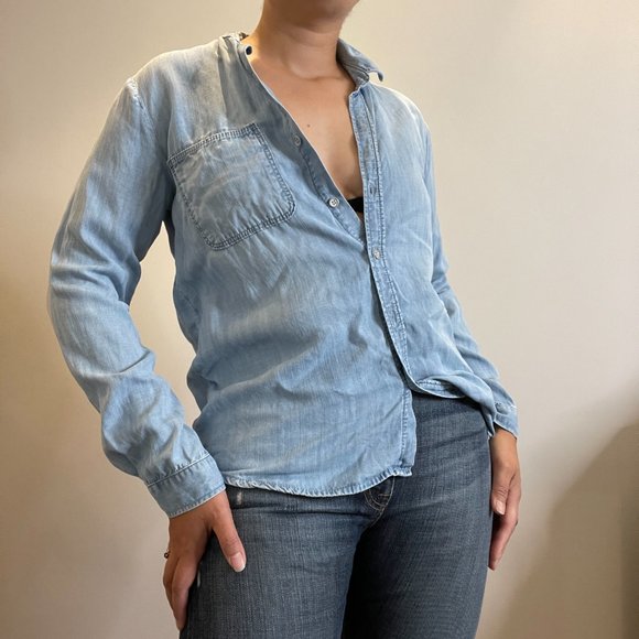 Mavi Jeans Chambray Top  -S- - Picture 1 of 9